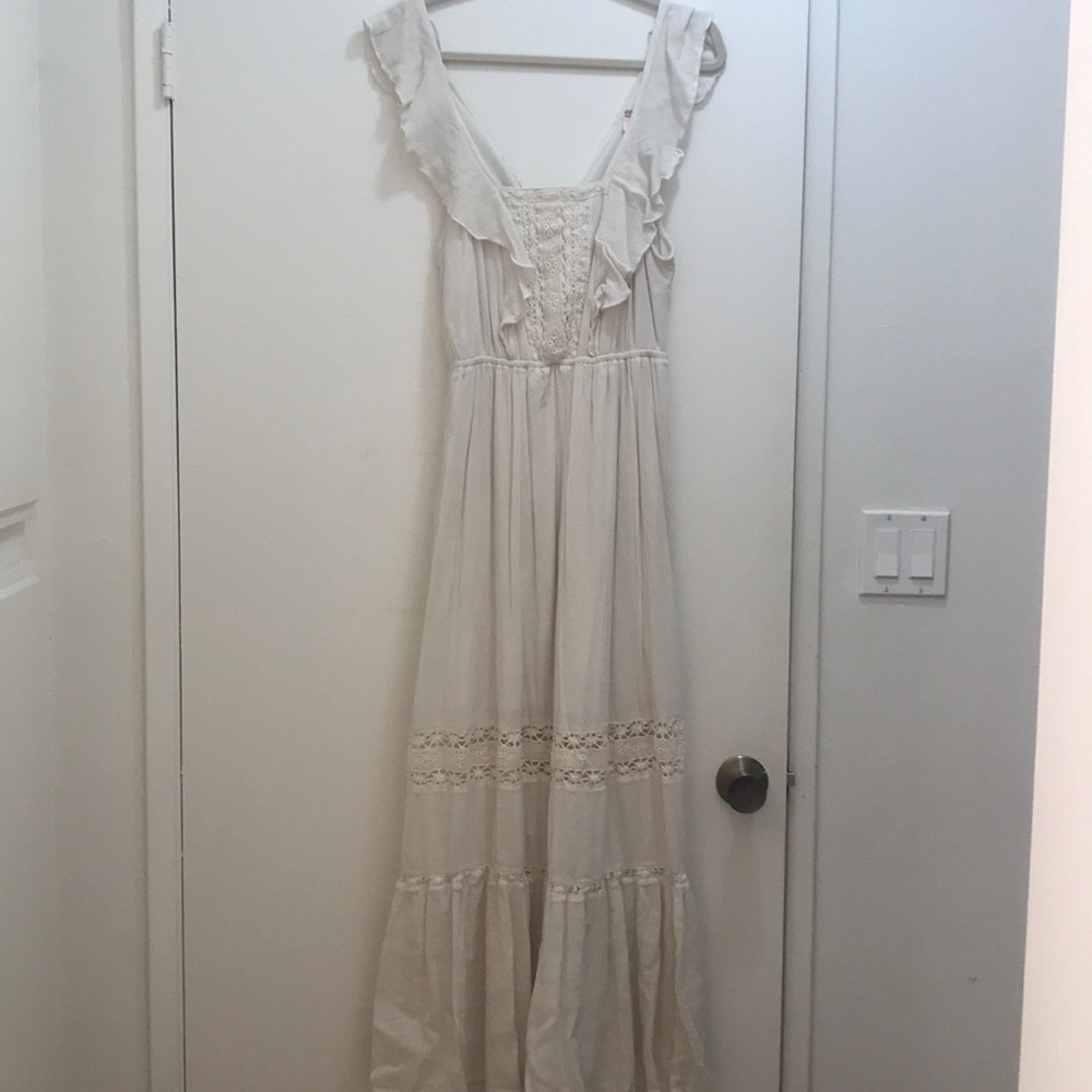 Cream peasant maxi dress